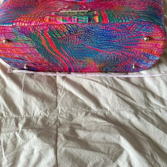 Rare Brahmin Ezra Croc Embossed Leather Tote in Rainbow Fish - Picture 4 of 11